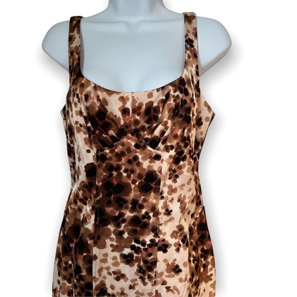 David Meister Sheath Satin Animal Leopard Print Fall Dress size 8 - Picture 5 of 5